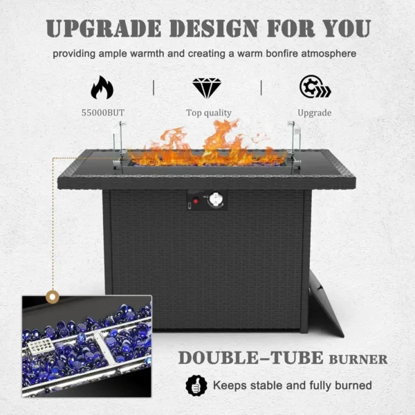 Patio Furniture Set Fire Pit Table, Outdoor Sectional Wicker Conversation Sofa Sets patio furniture patio furniture set - Image 4