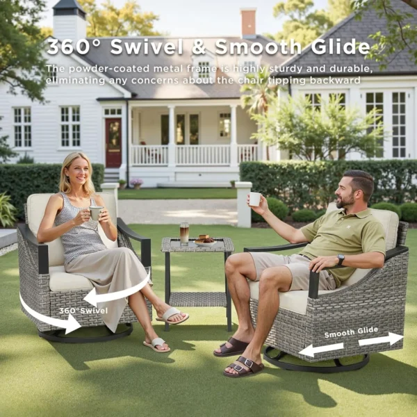 Outdoor Wicker High Back Sofa with Comfy Cushions patio furniture set patio furniture outdoor furniture set - Image 3