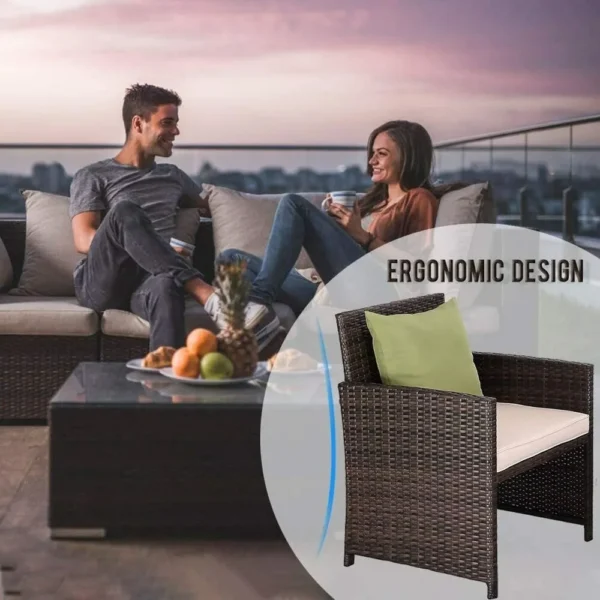 4-piece outdoor patio furniture Rattan chair Patio furniture wicker - Image 4